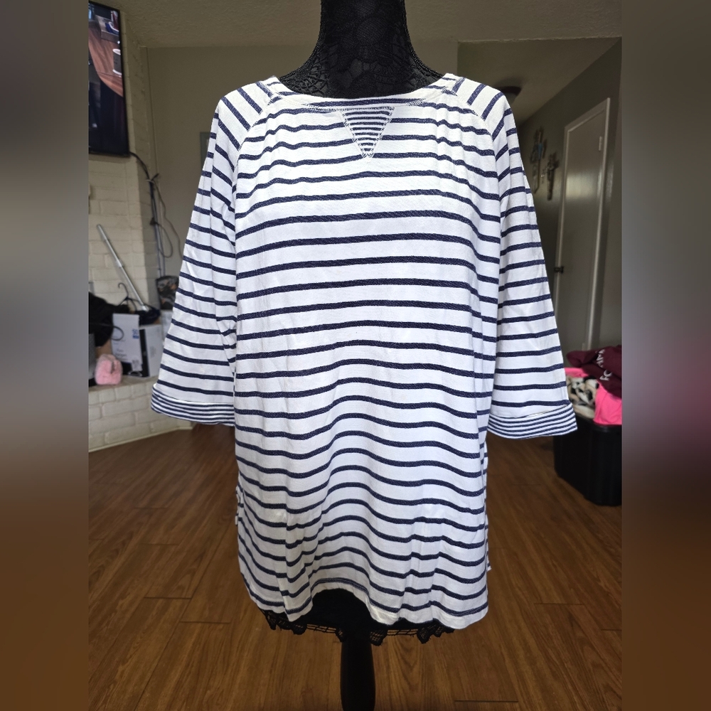 White Stag Striped Long Sleeve Tee